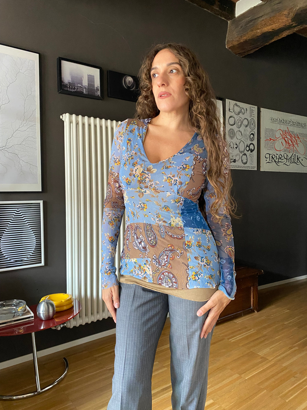 Maglia in mesh Y2K