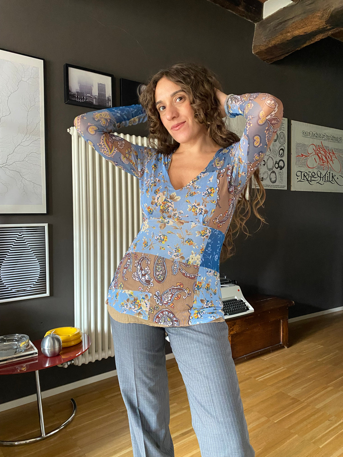 Maglia in mesh Y2K