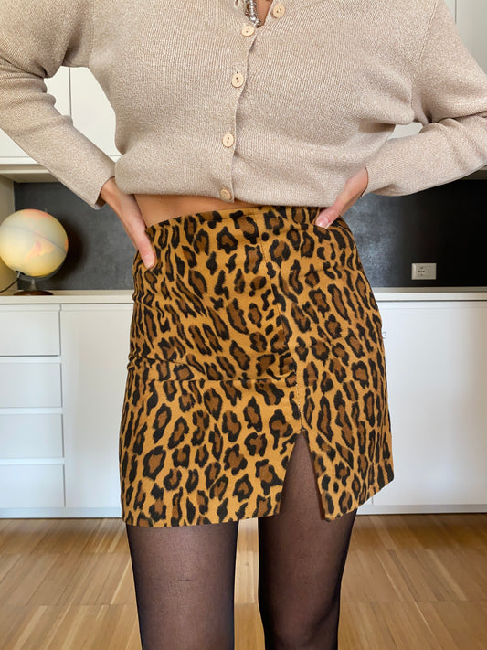Gonna mini animalier vintage