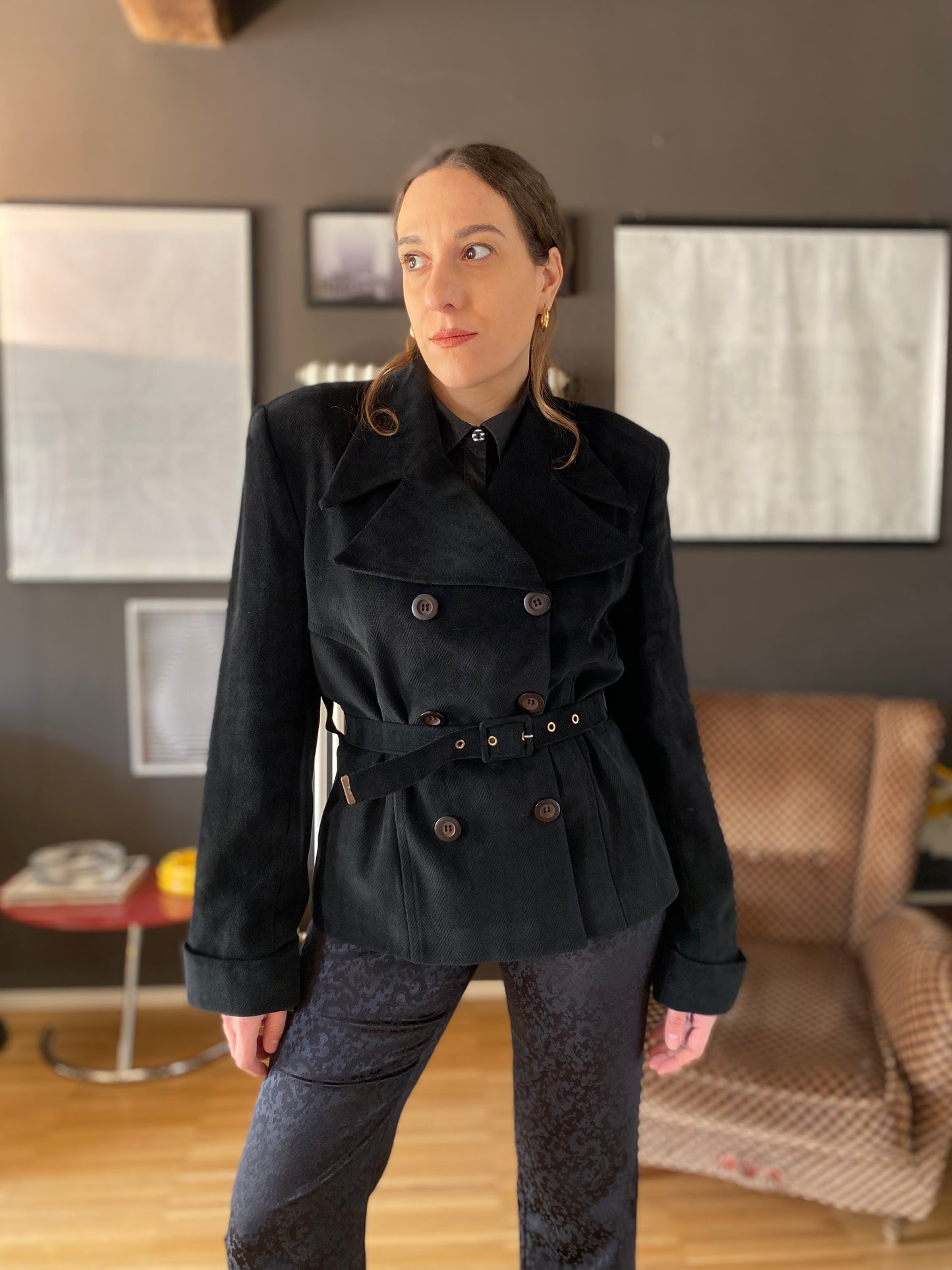 Giacca caban con cintura