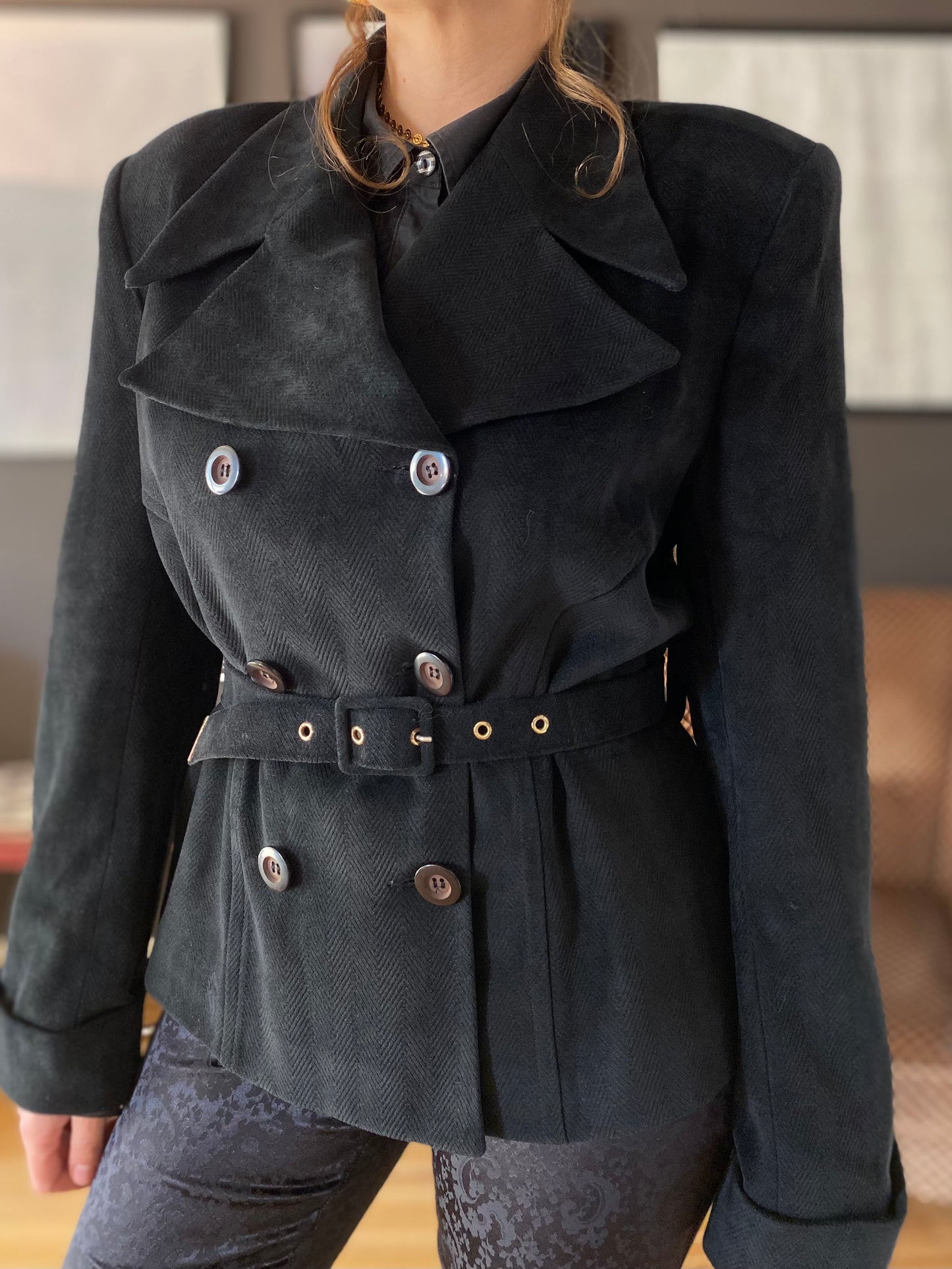 Giacca caban con cintura