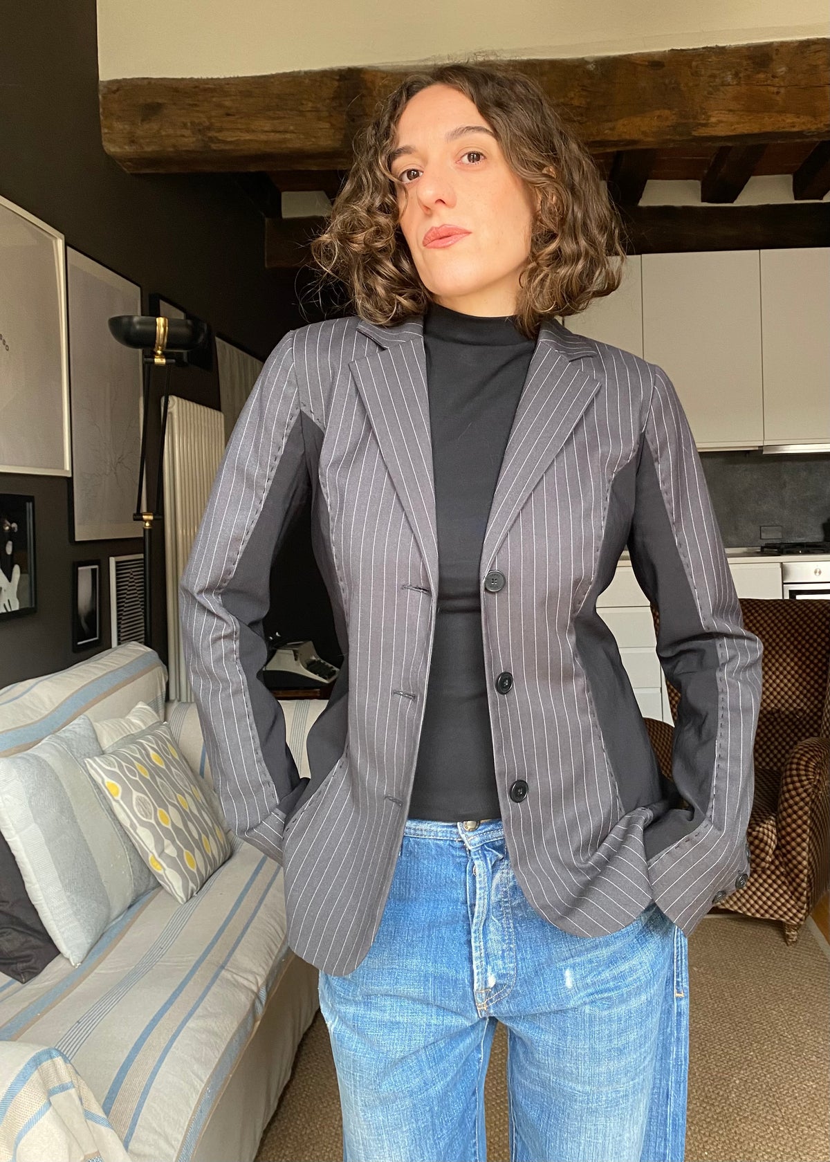 Blazer gessato Y2K Denny Rose