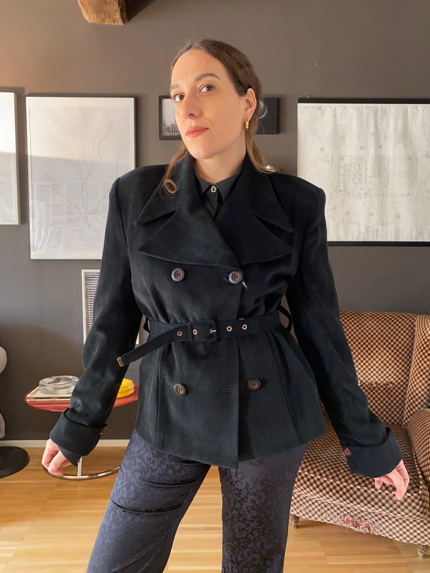 Giacca caban con cintura