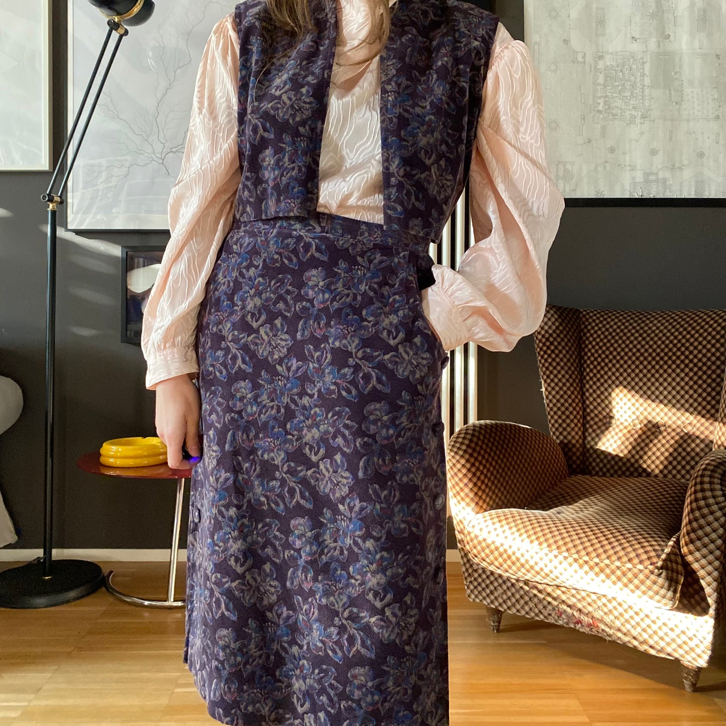 Completo in velluto viola