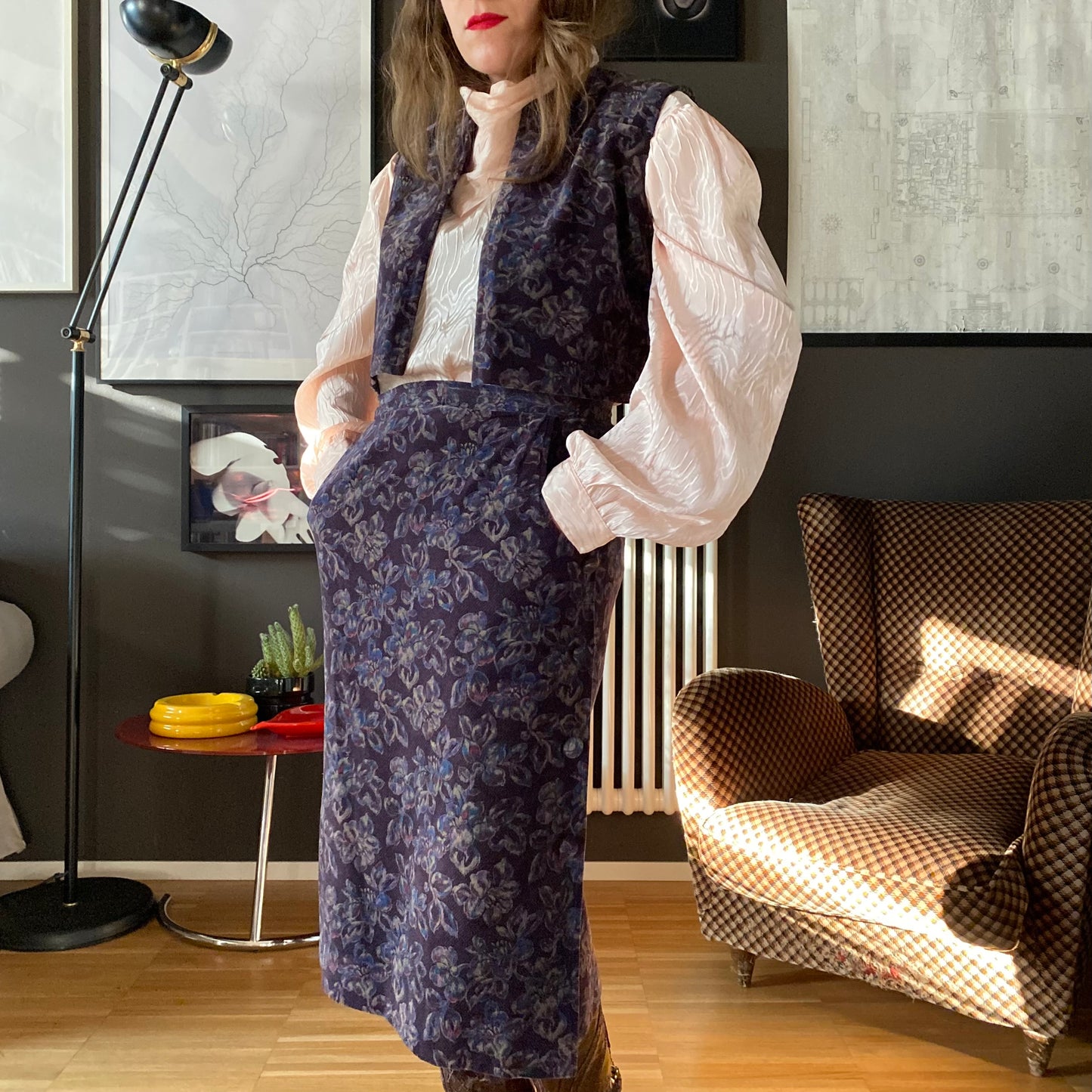 Completo in velluto viola