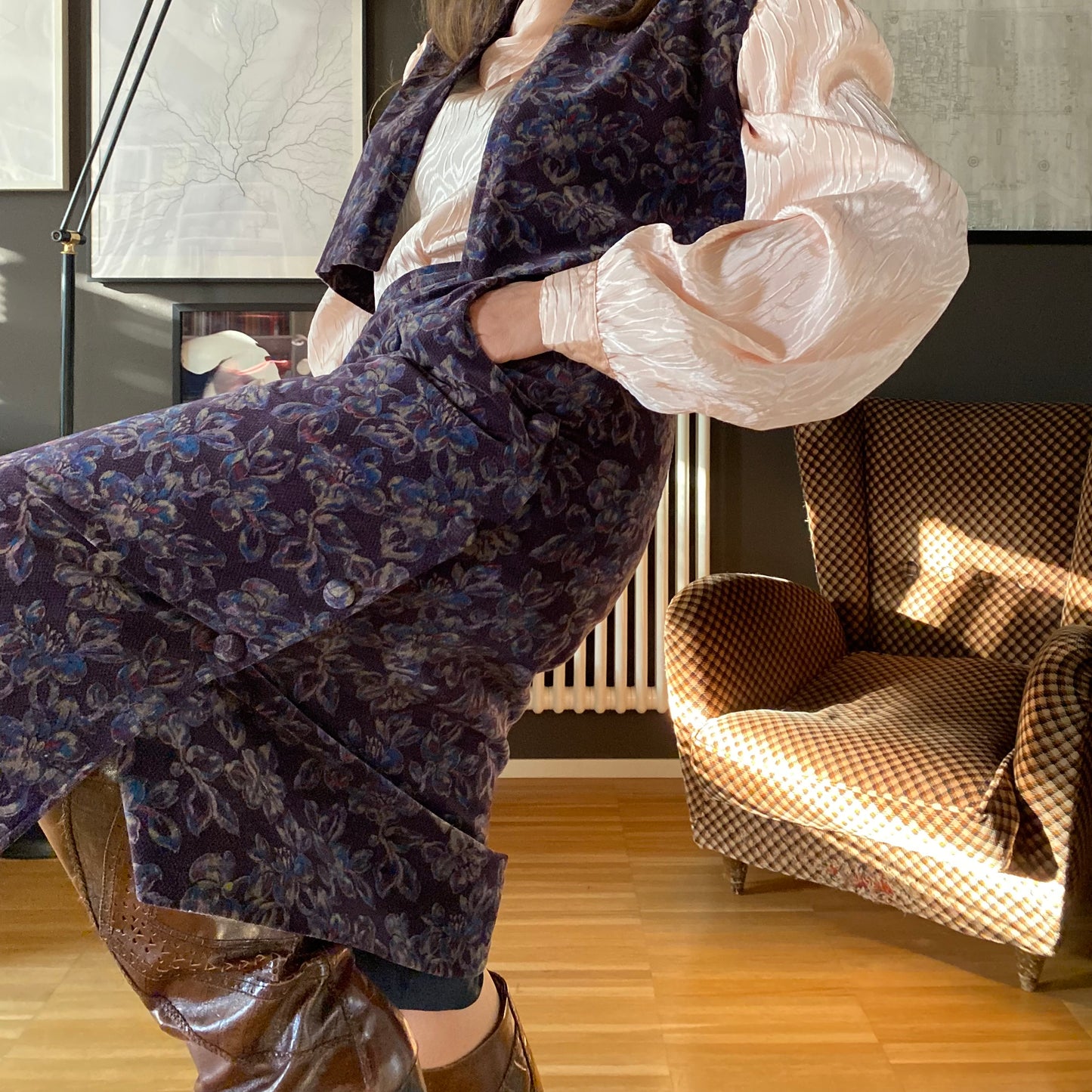 Completo in velluto viola