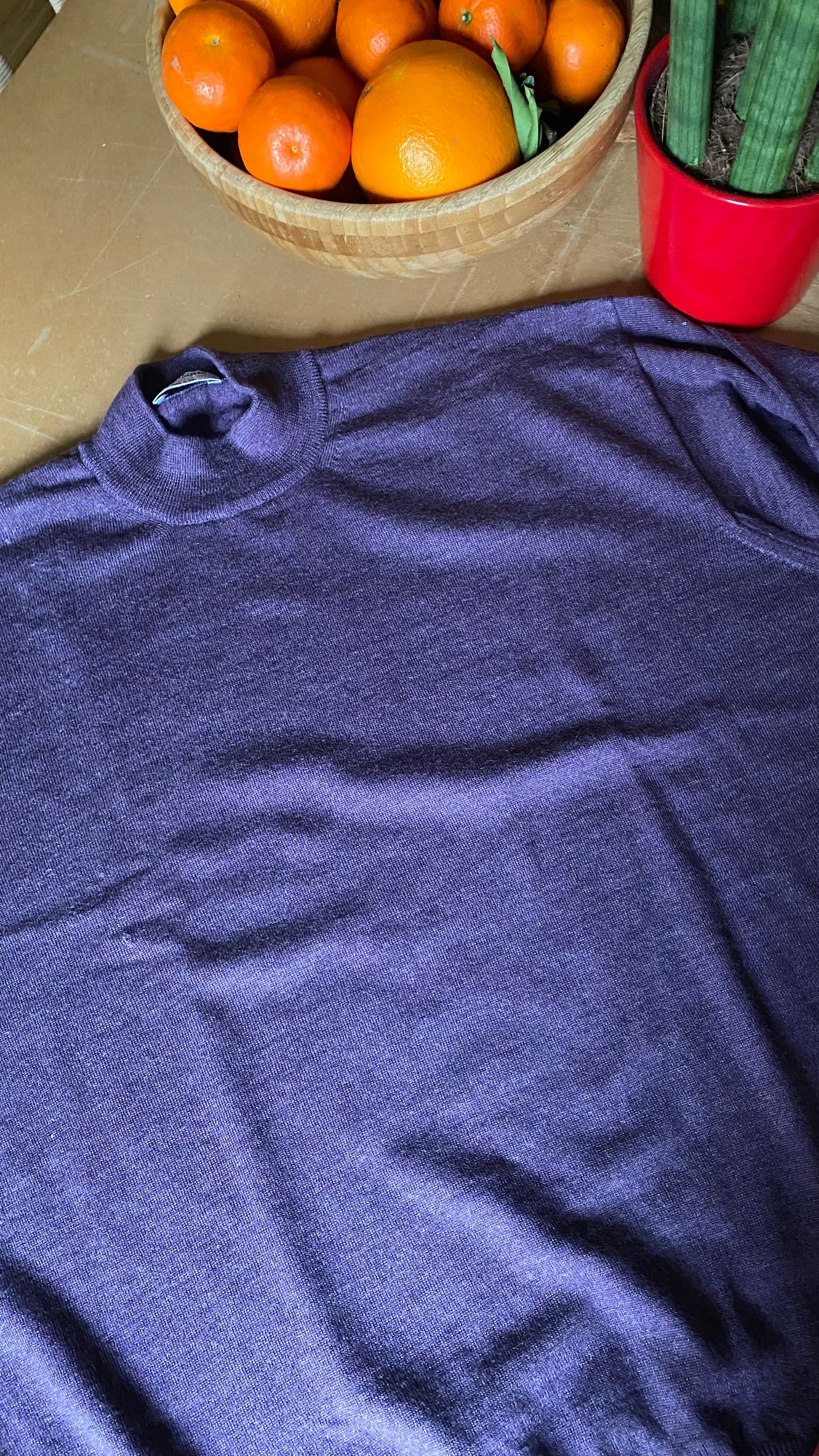 Maglione collo alto lana seta cashmere