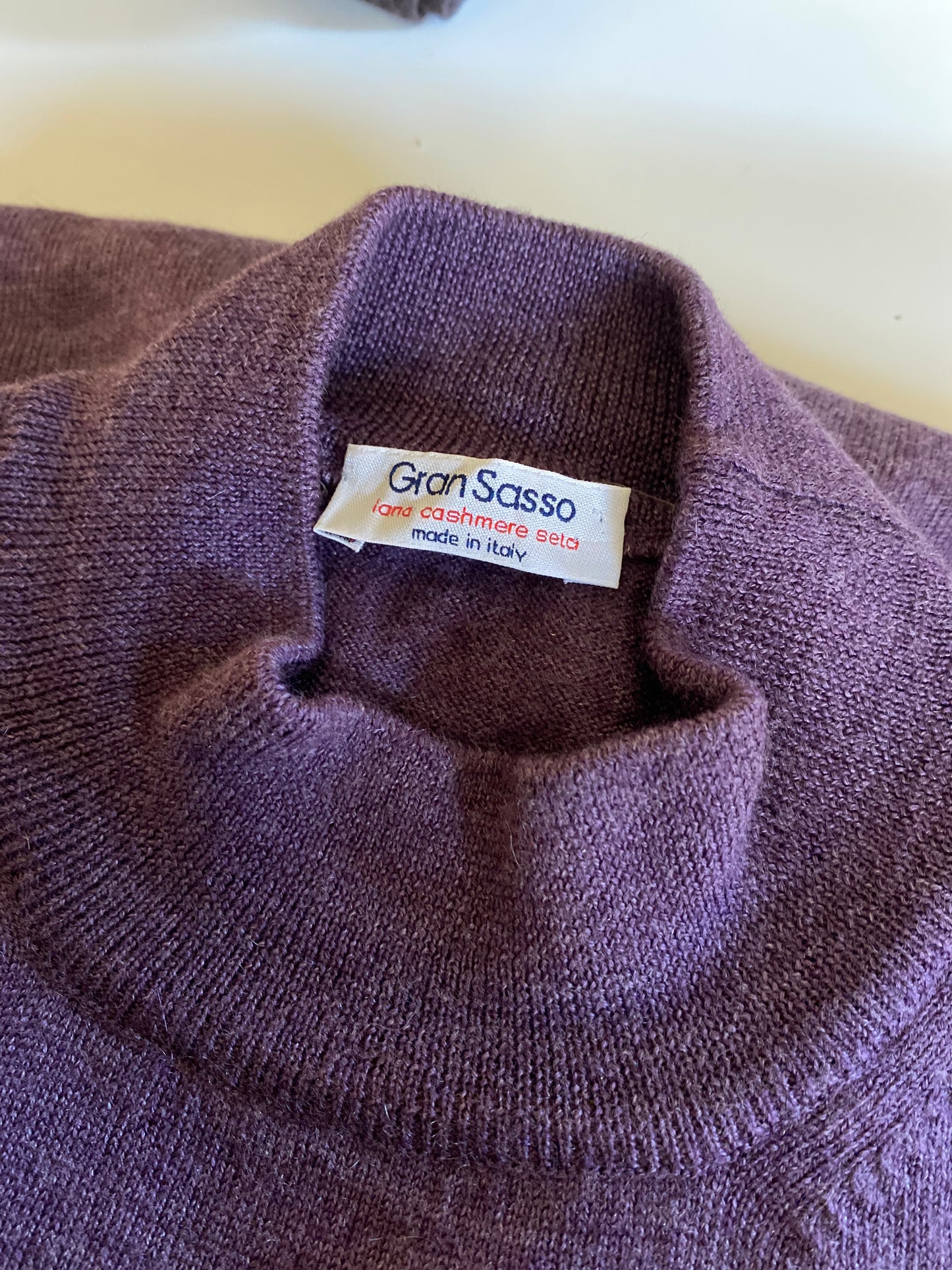 Maglione collo alto lana seta cashmere