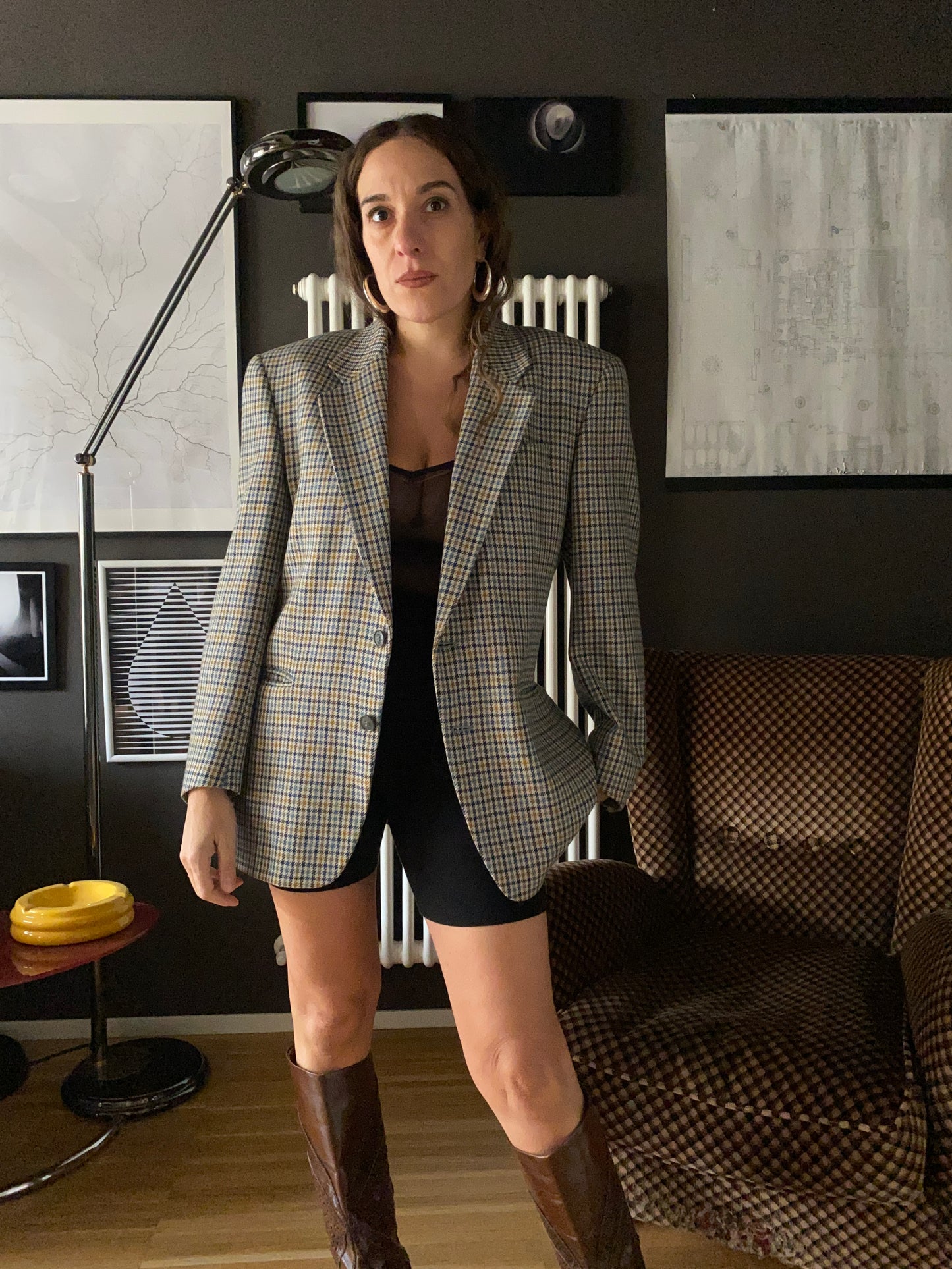 Blazer vintage pied de poule Cacharel