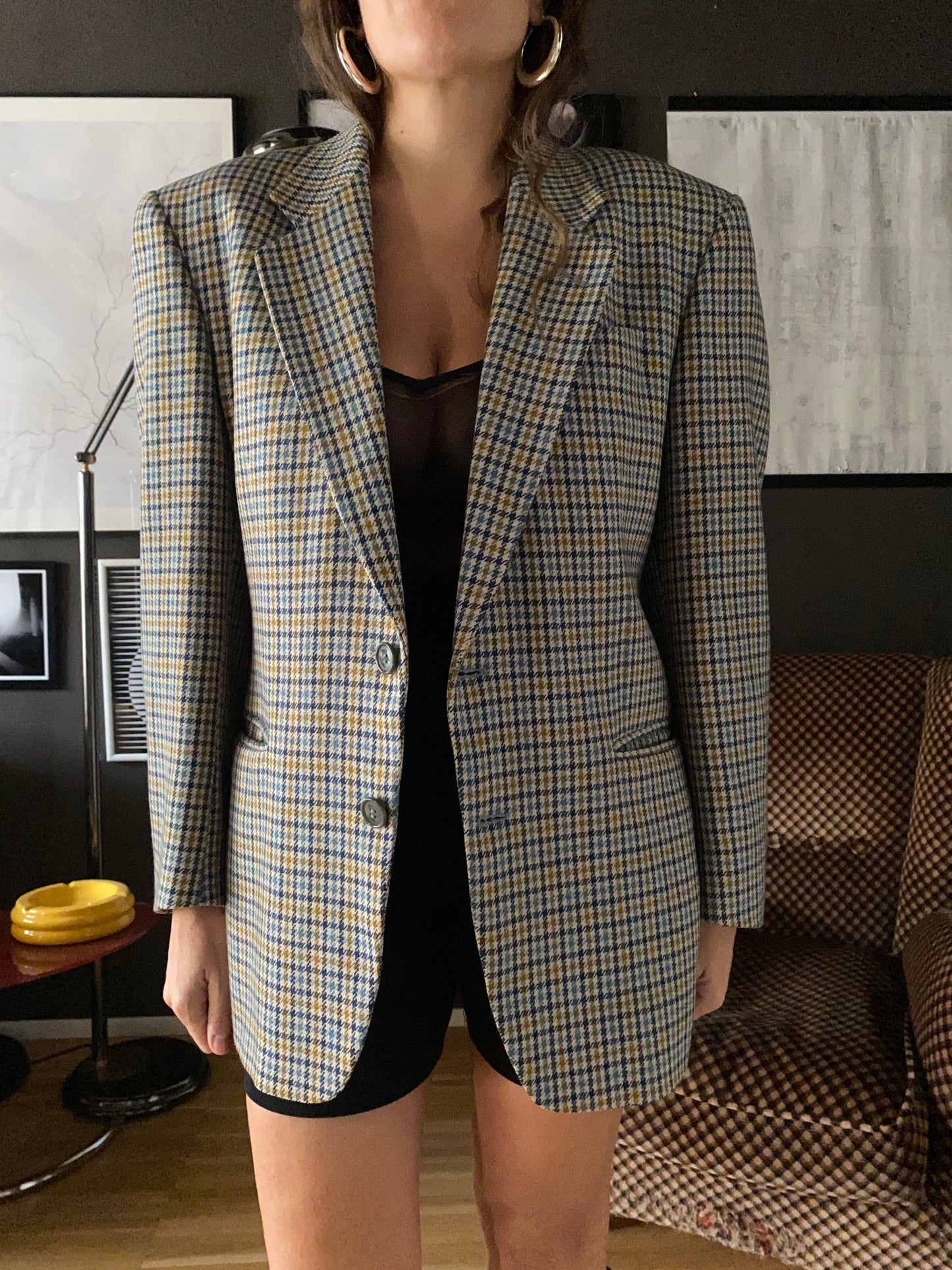 Blazer vintage pied de poule Cacharel