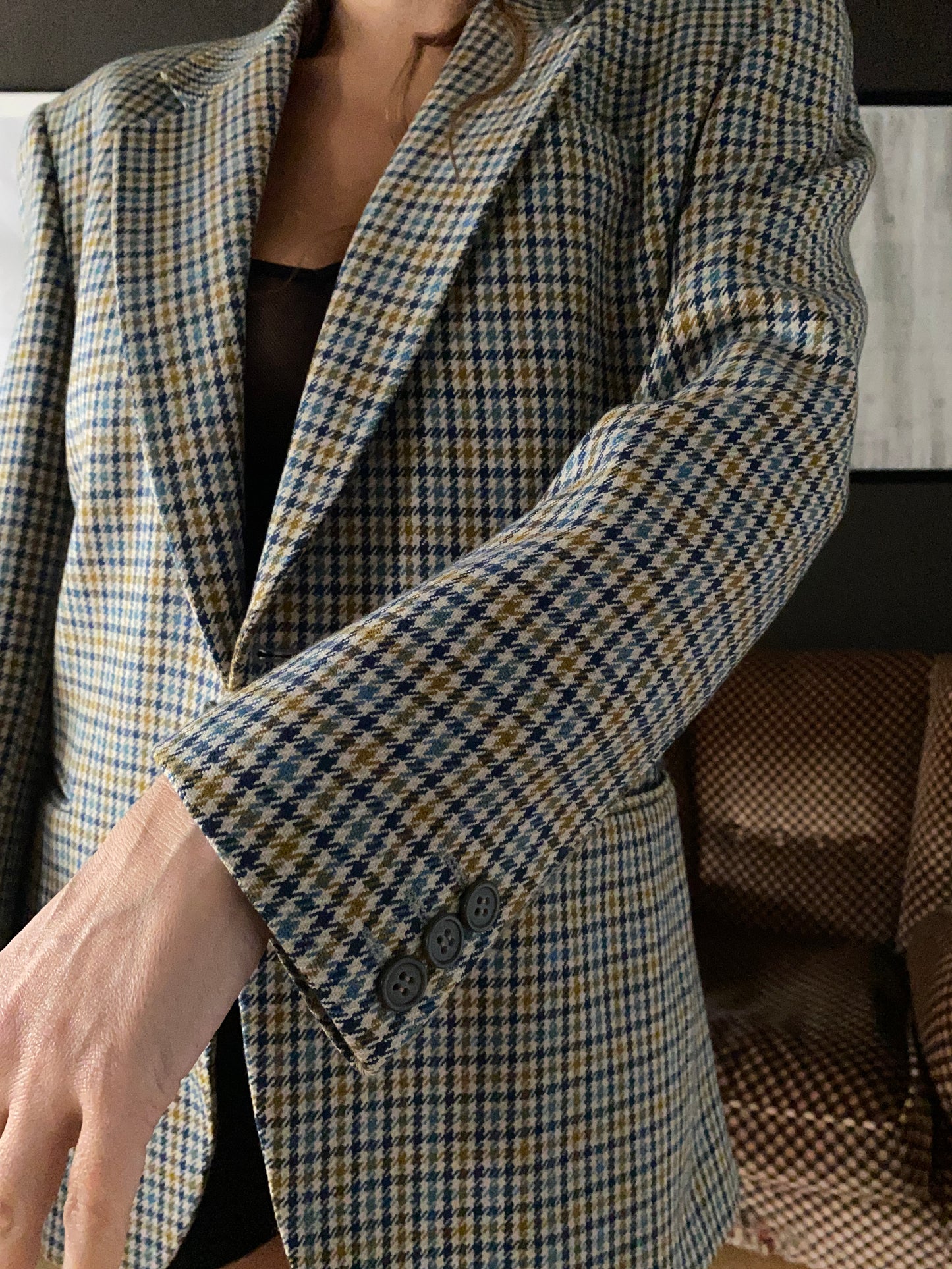 Blazer vintage pied de poule Cacharel