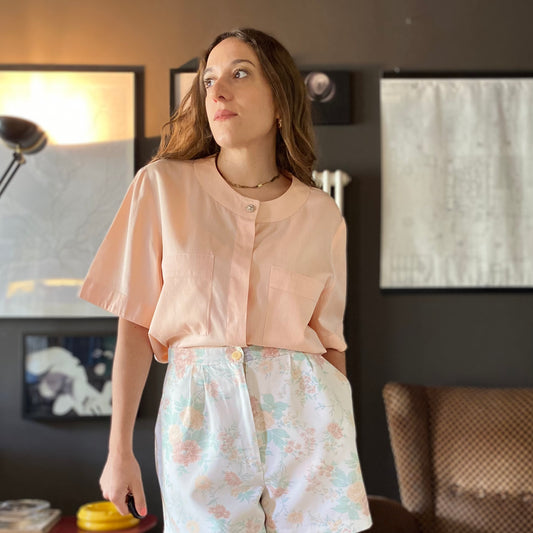 Camicia vintage righe pesca