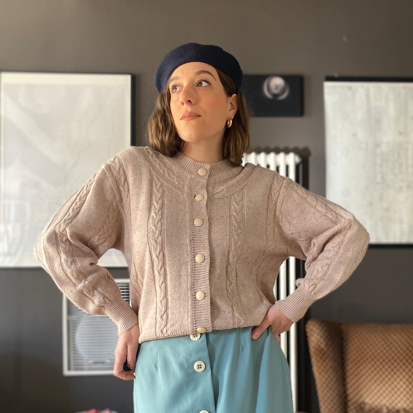 Cardigan lana e cotone