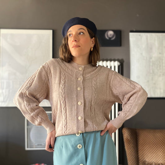 Cardigan lana e cotone