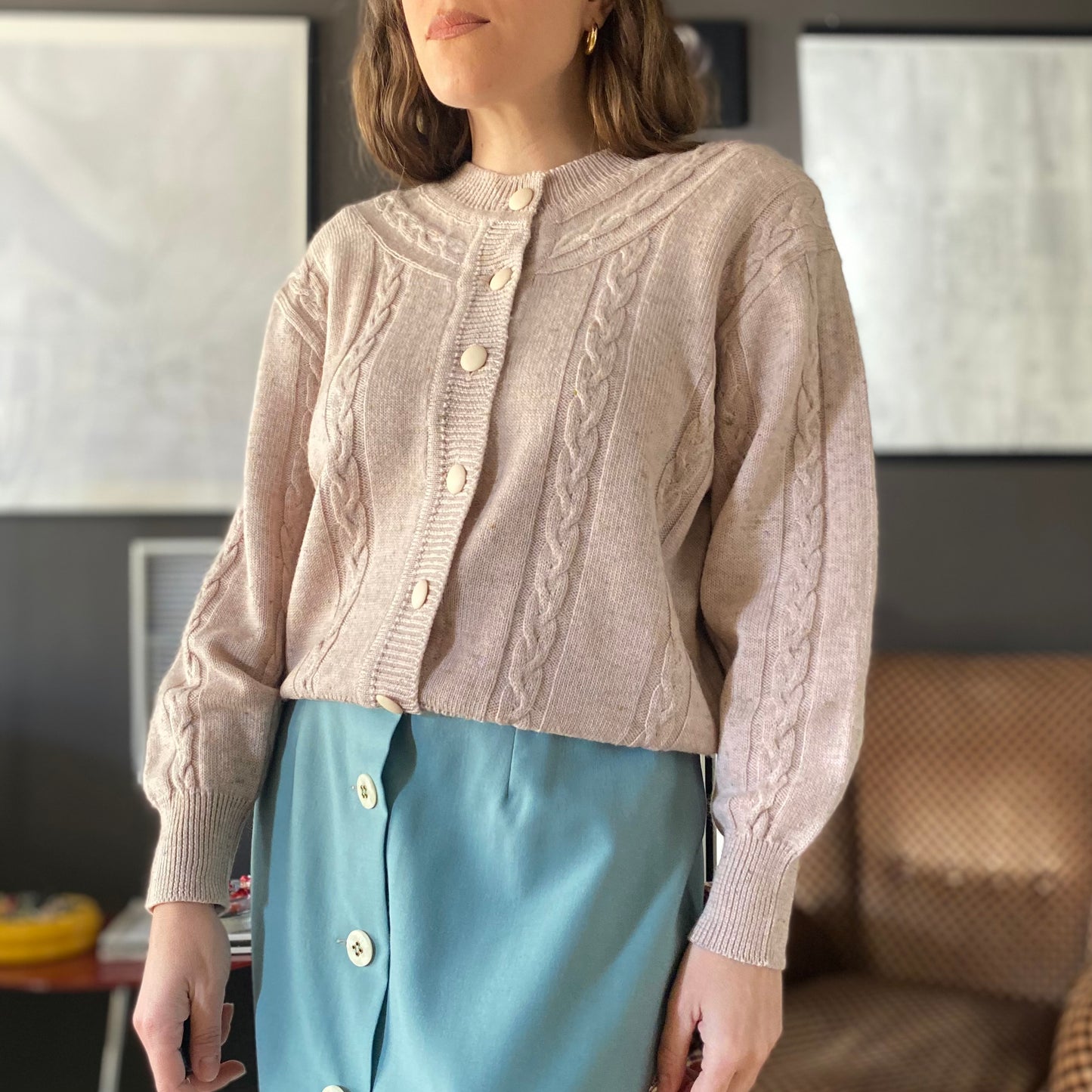 Cardigan lana e cotone