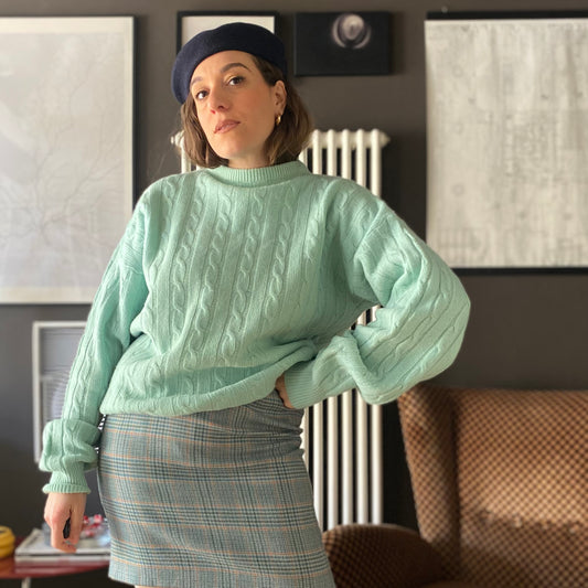 Maglione in lana con trecce