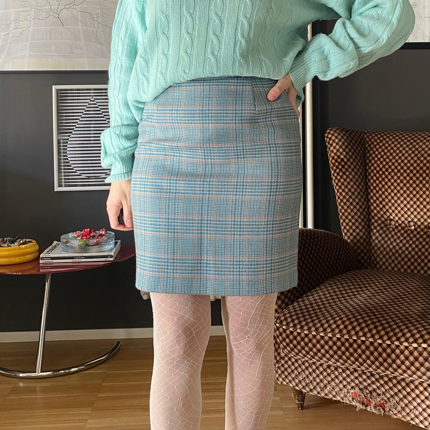 Gonna mini tartan lana