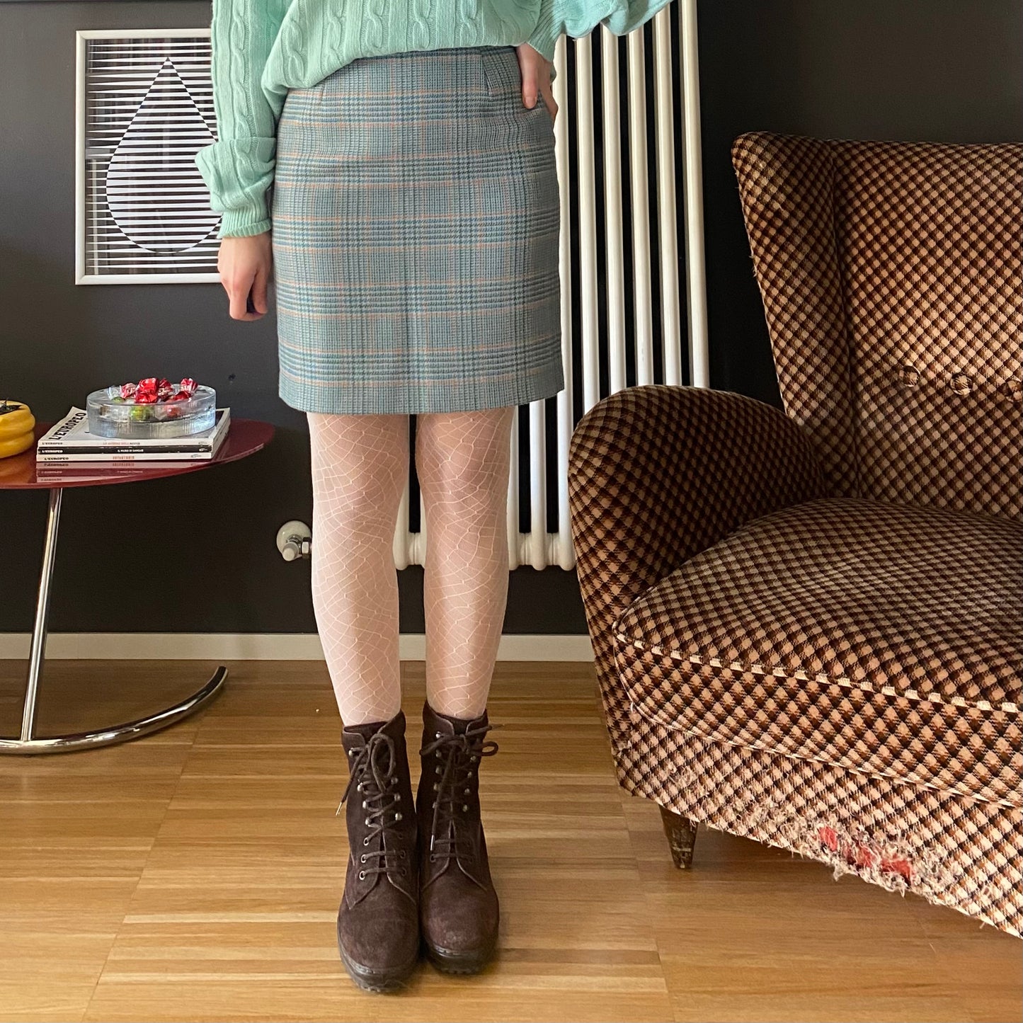 Gonna mini tartan lana