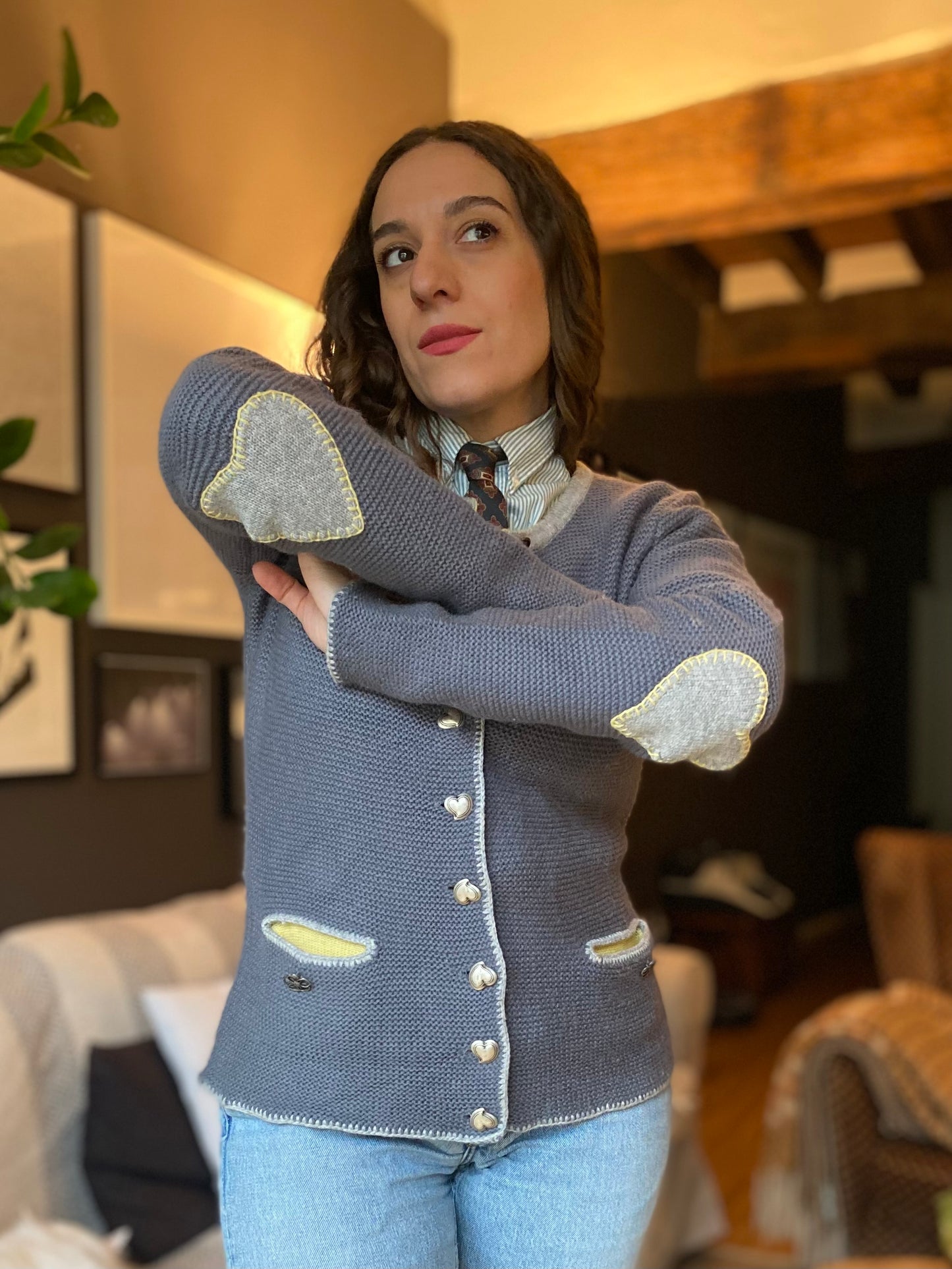 Cardigan tirolese misto cashmere