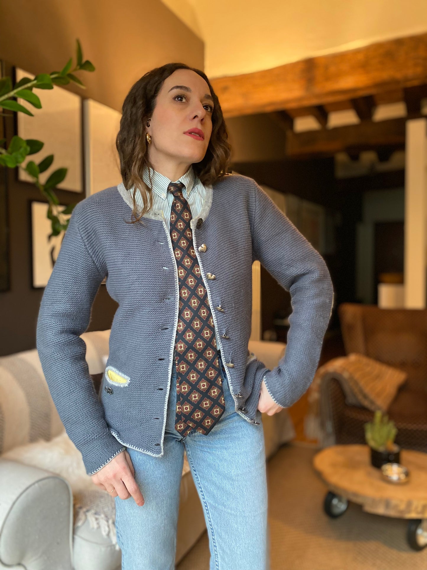 Cardigan tirolese misto cashmere