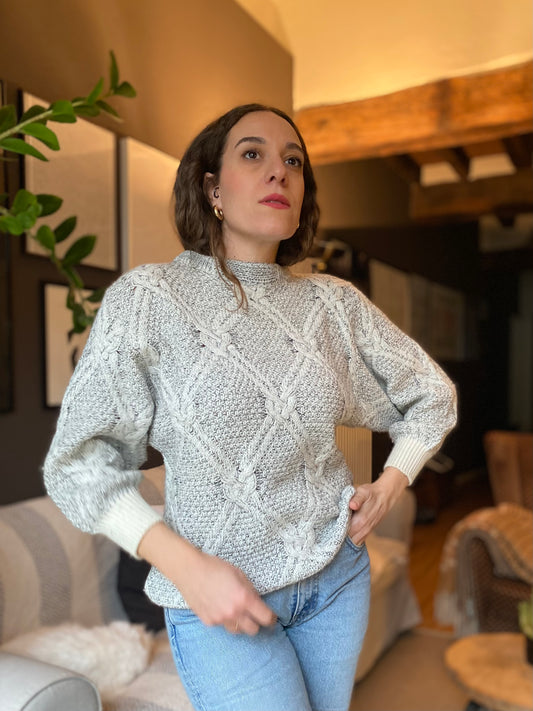 Maglione con trecce melange