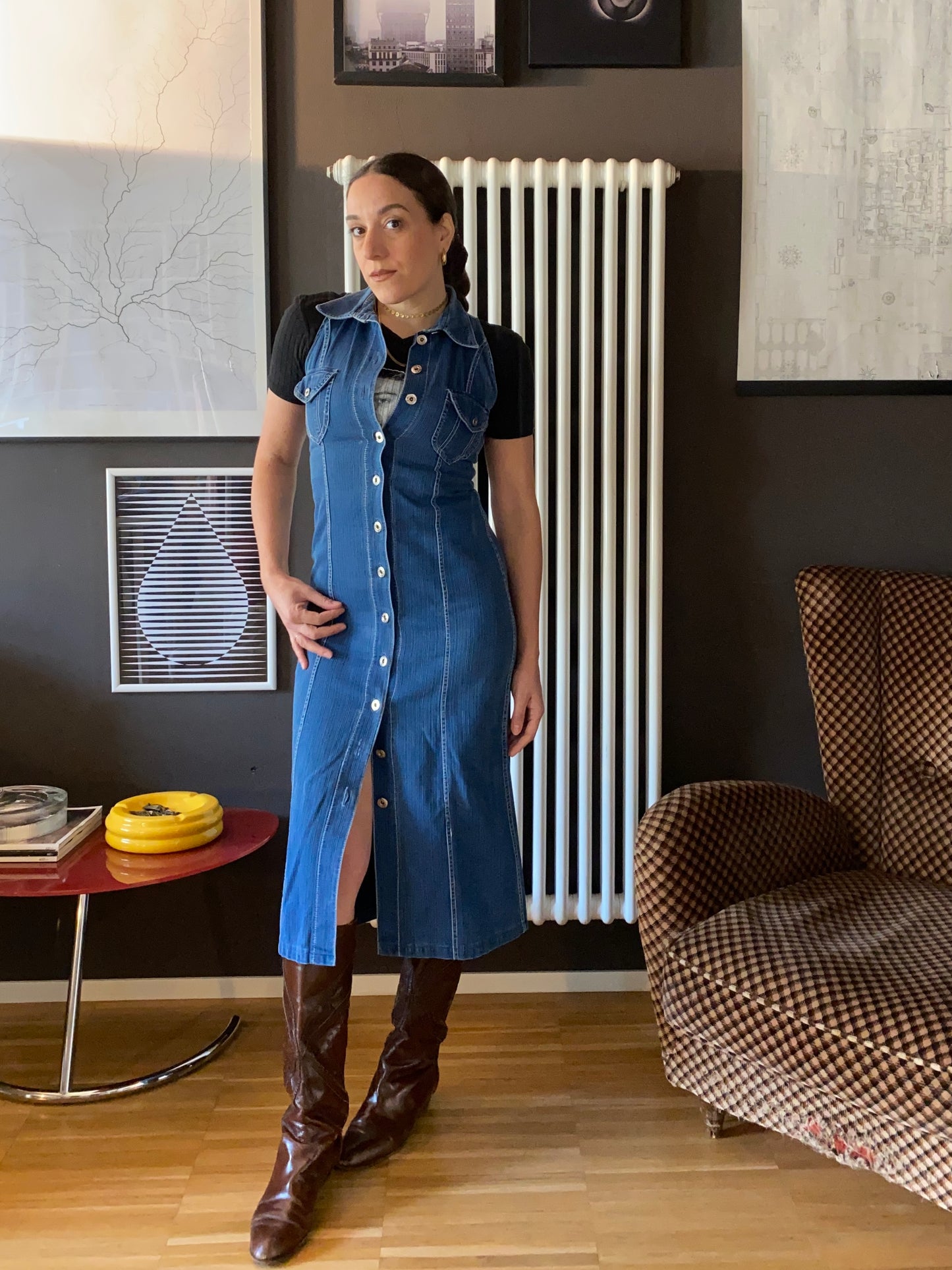 Abito denim smanicato anni 90