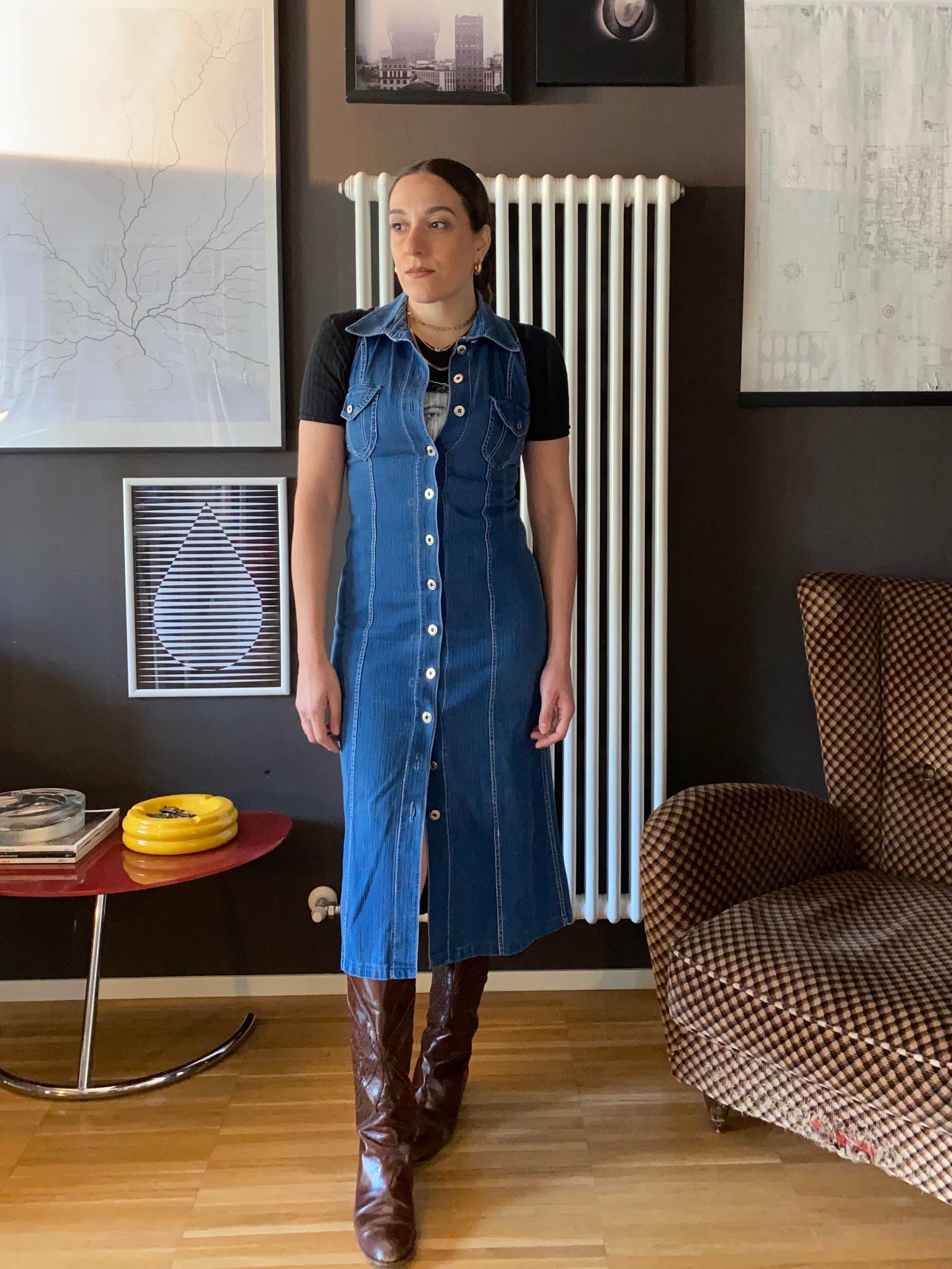 Abito denim smanicato anni 90