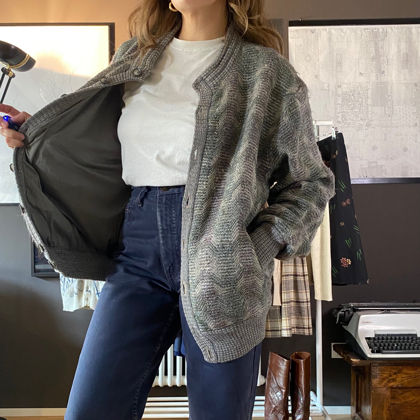 Cardigan bomber imbottito