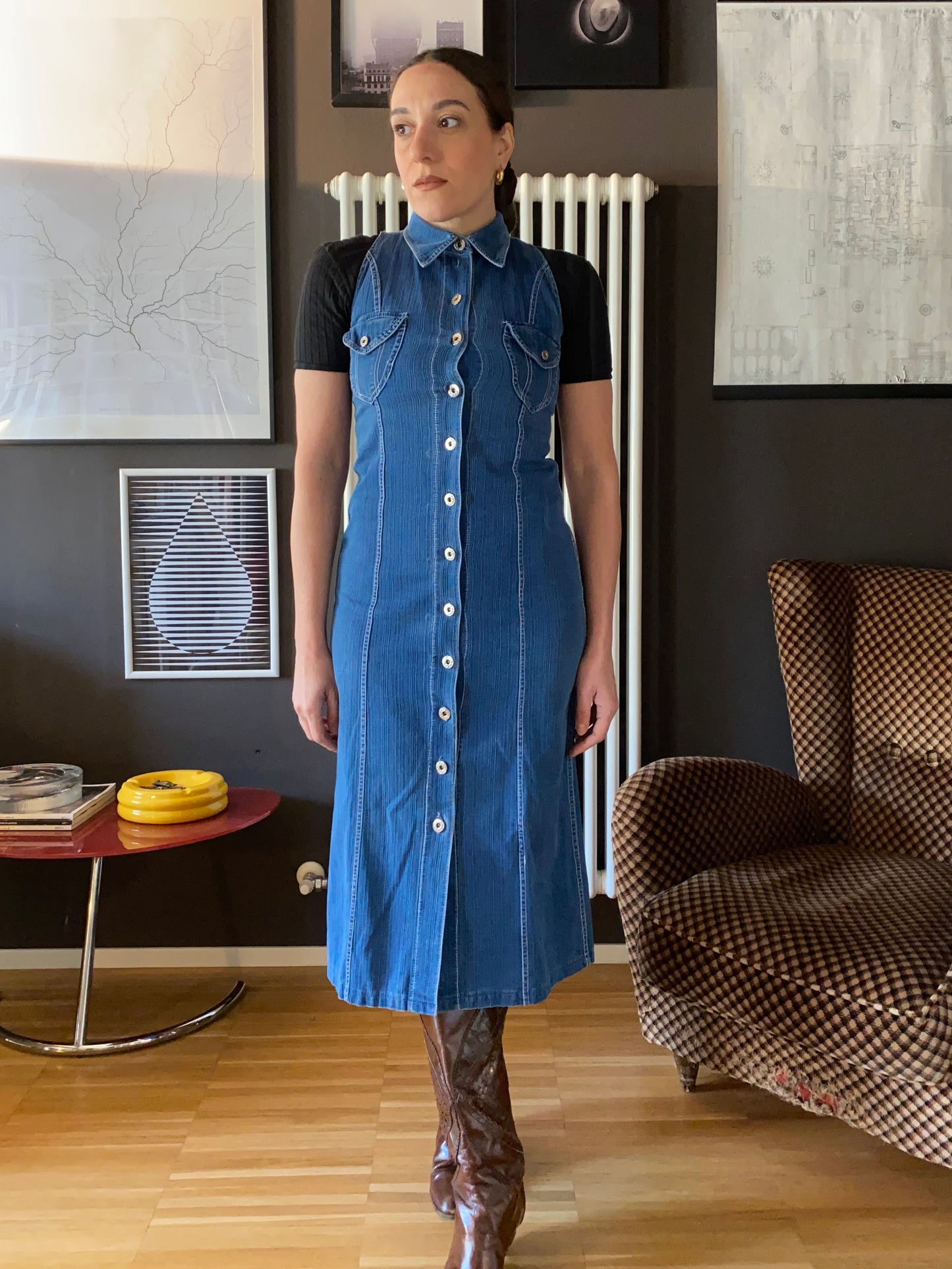 Abito denim smanicato anni 90