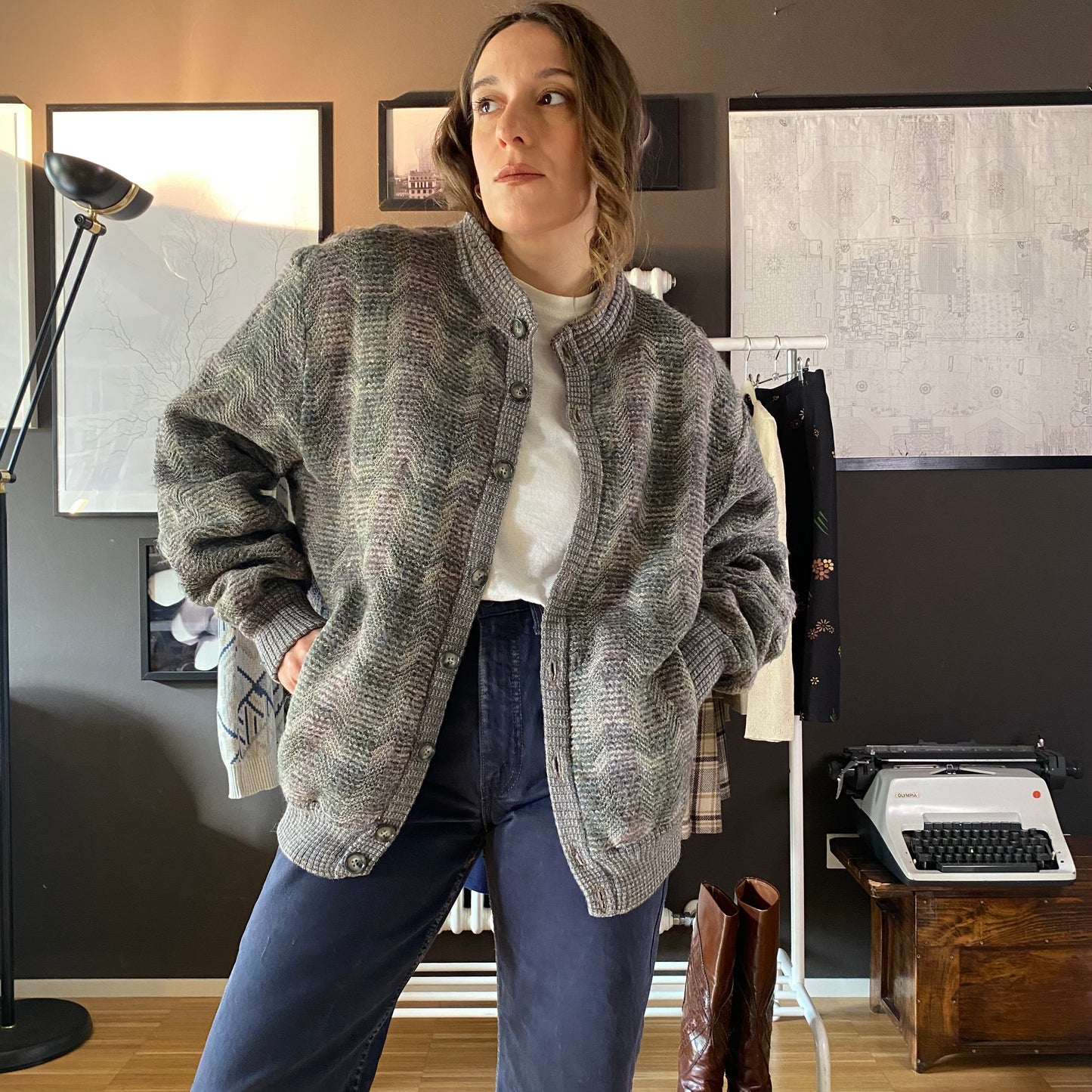 Cardigan bomber imbottito