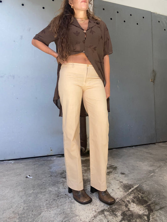 Pantaloni gamba ampia vita bassa anni 2000