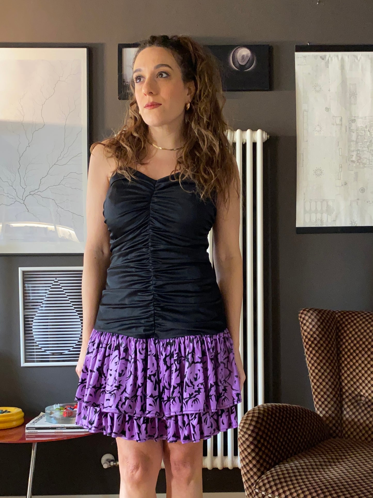 Abito anni 80 con balze