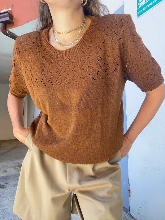 T-shirt sottogiacca in maglina traforata