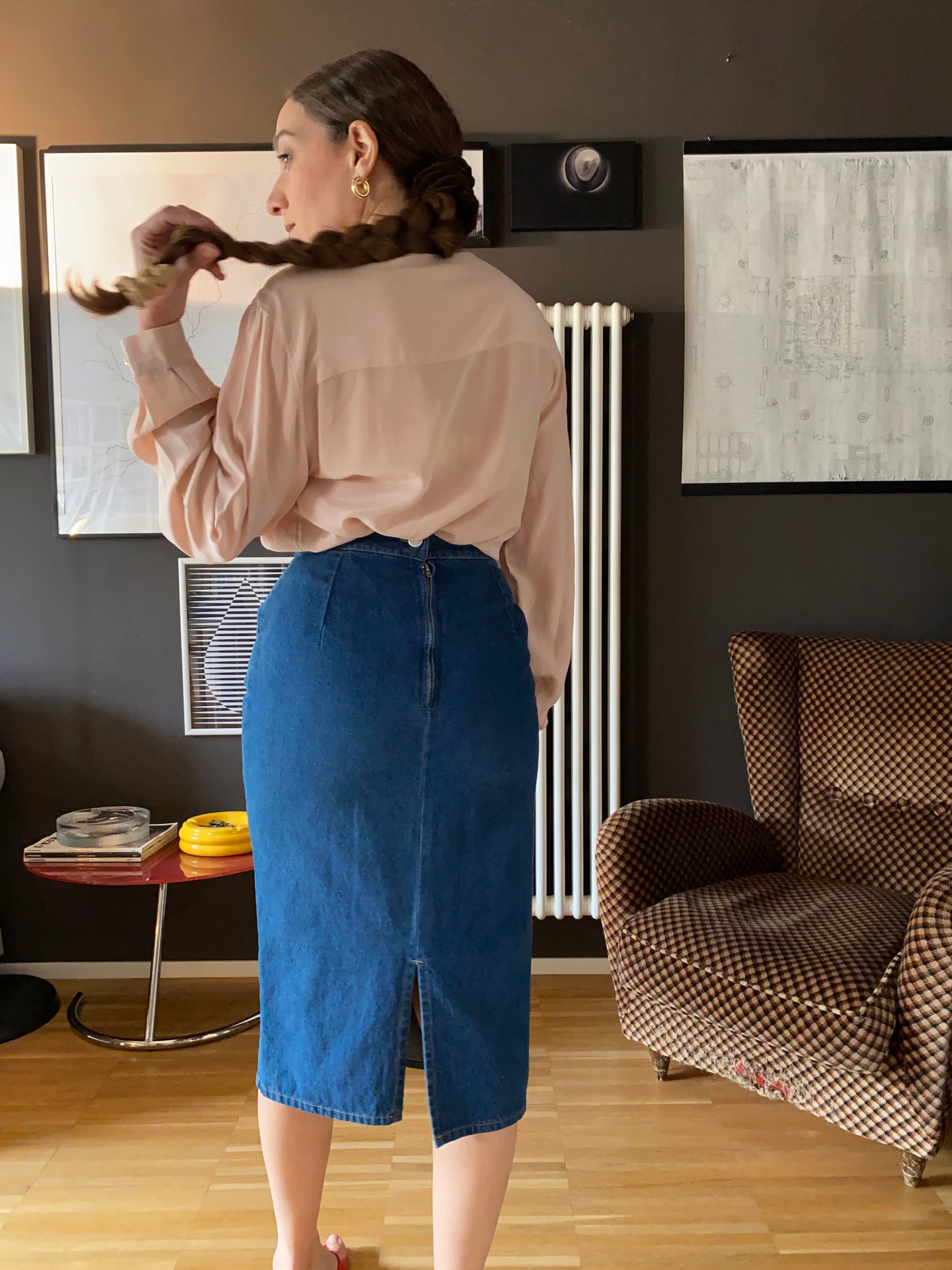 Gonna denim vita alta anni 80