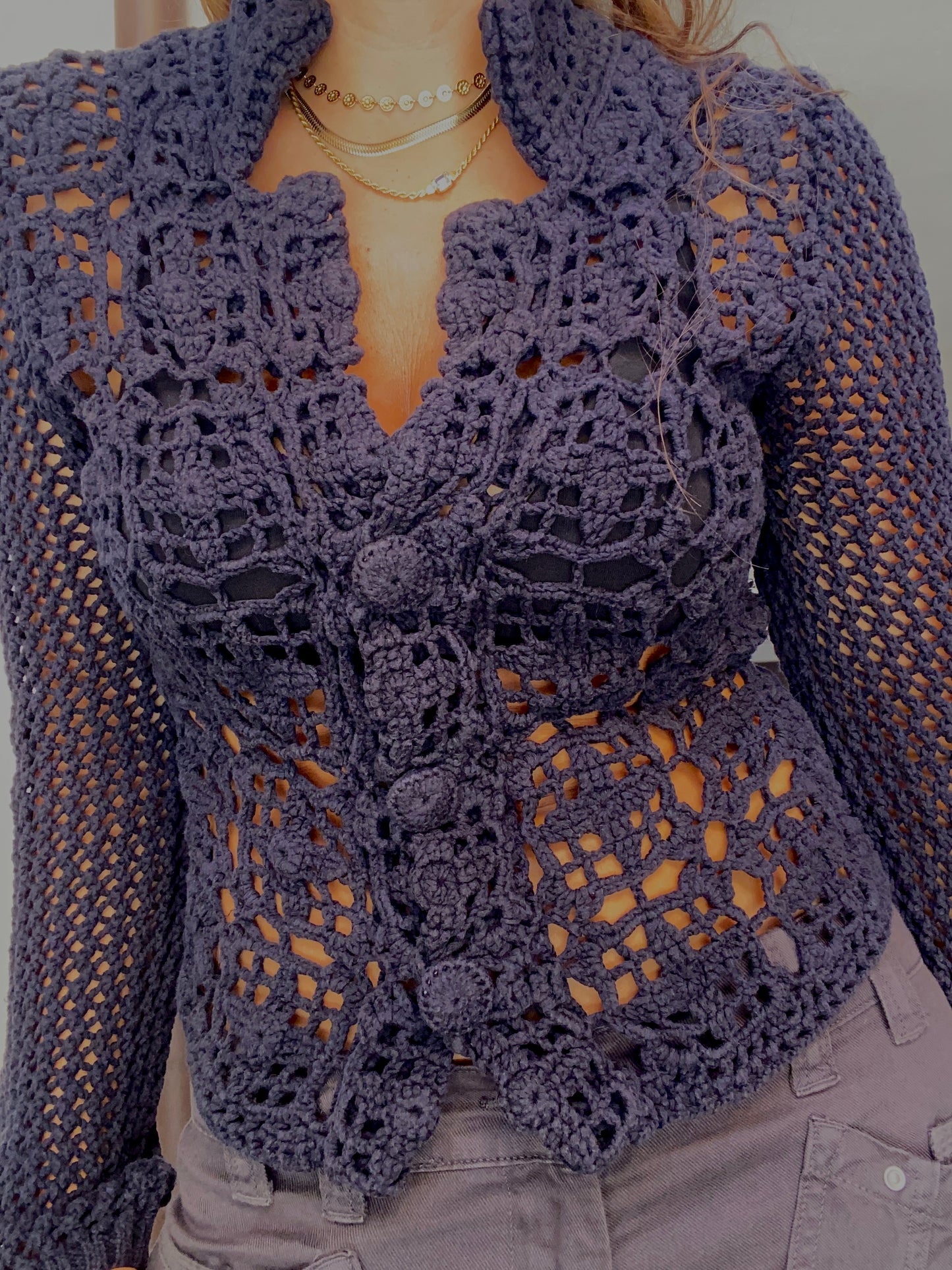 Cardigan traforato anni 2000