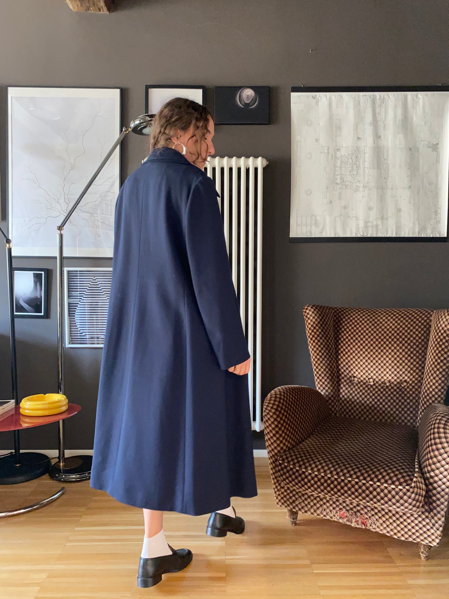 Cappotto blu misto lana vintage Marzotto