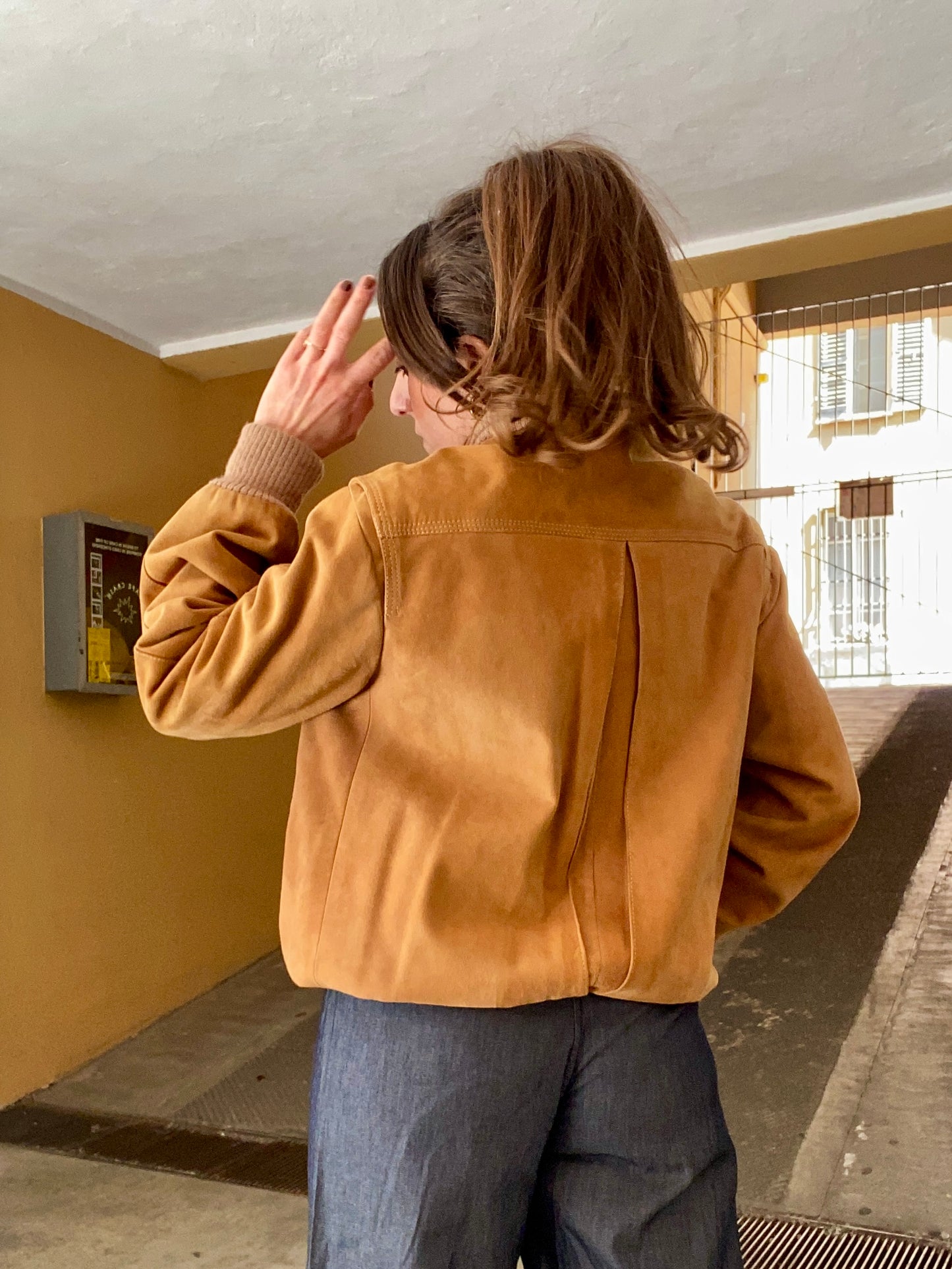 Bomber in pelle scamosciata