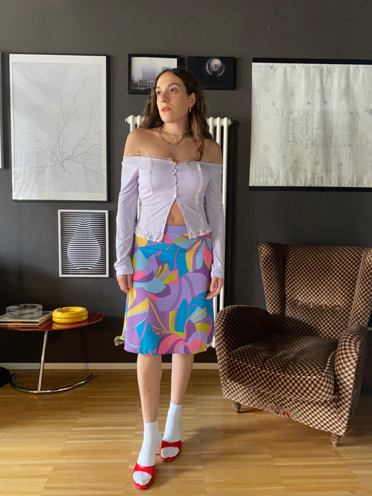 Gonna longuette mesh vita bassa late anni 90