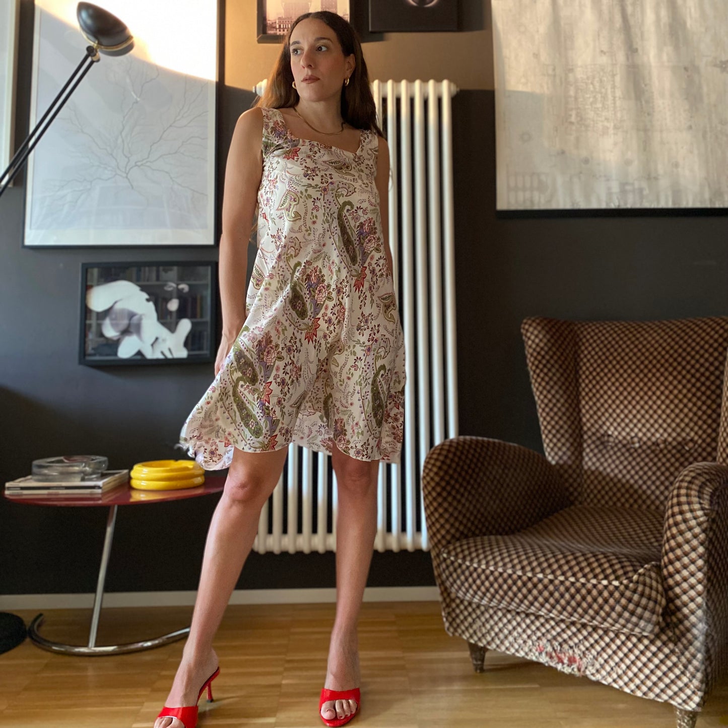 Slip dress sartoriale seta