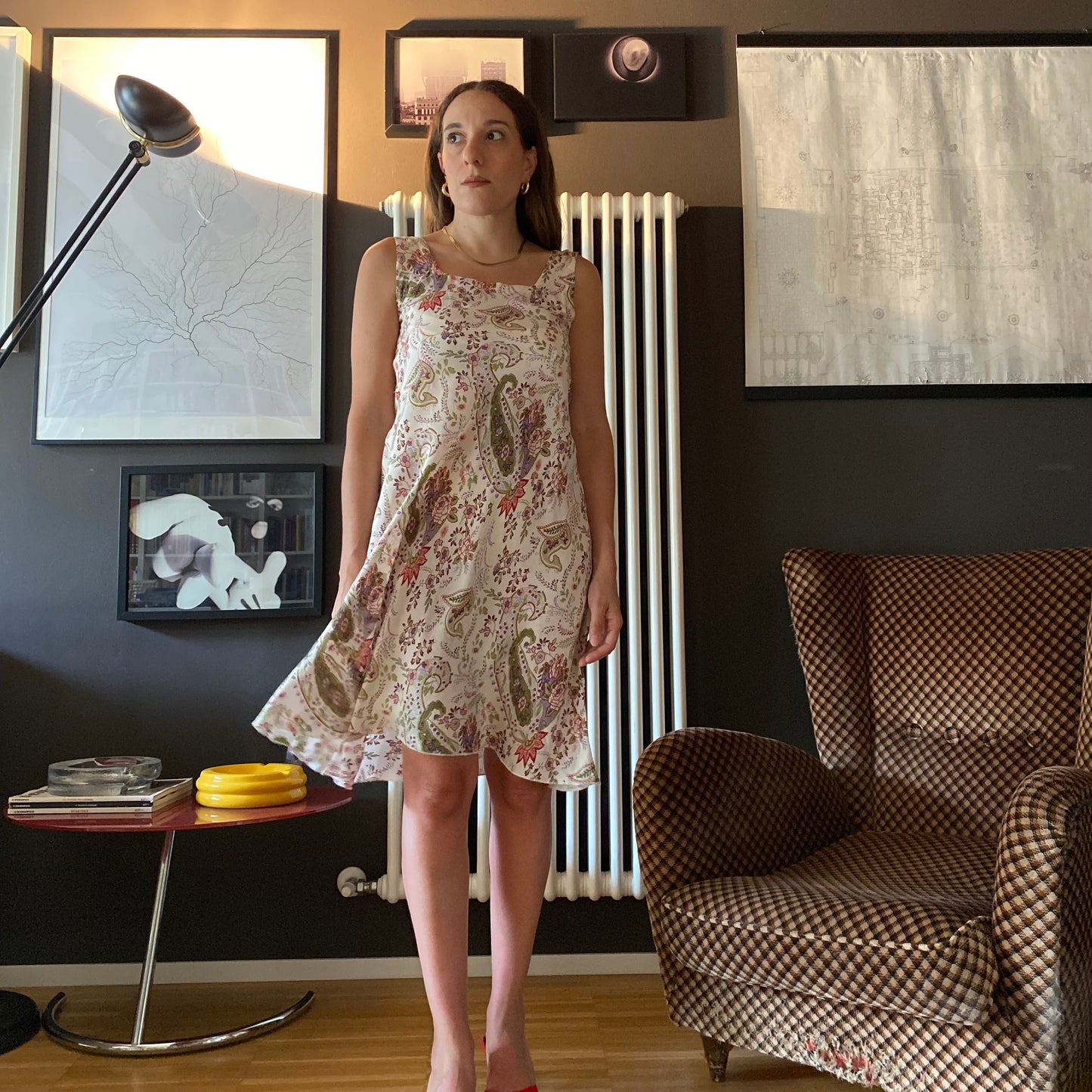 Slip dress sartoriale seta