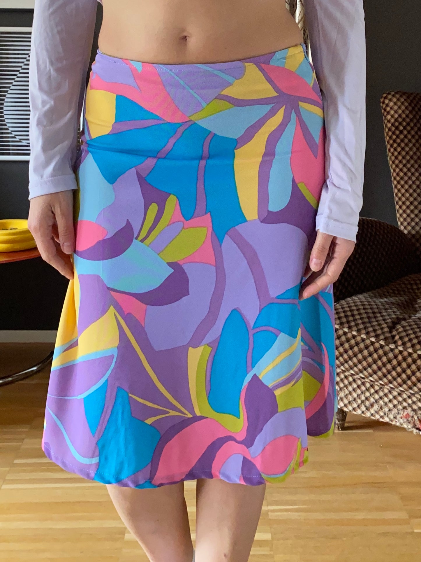 Gonna longuette mesh vita bassa late anni 90