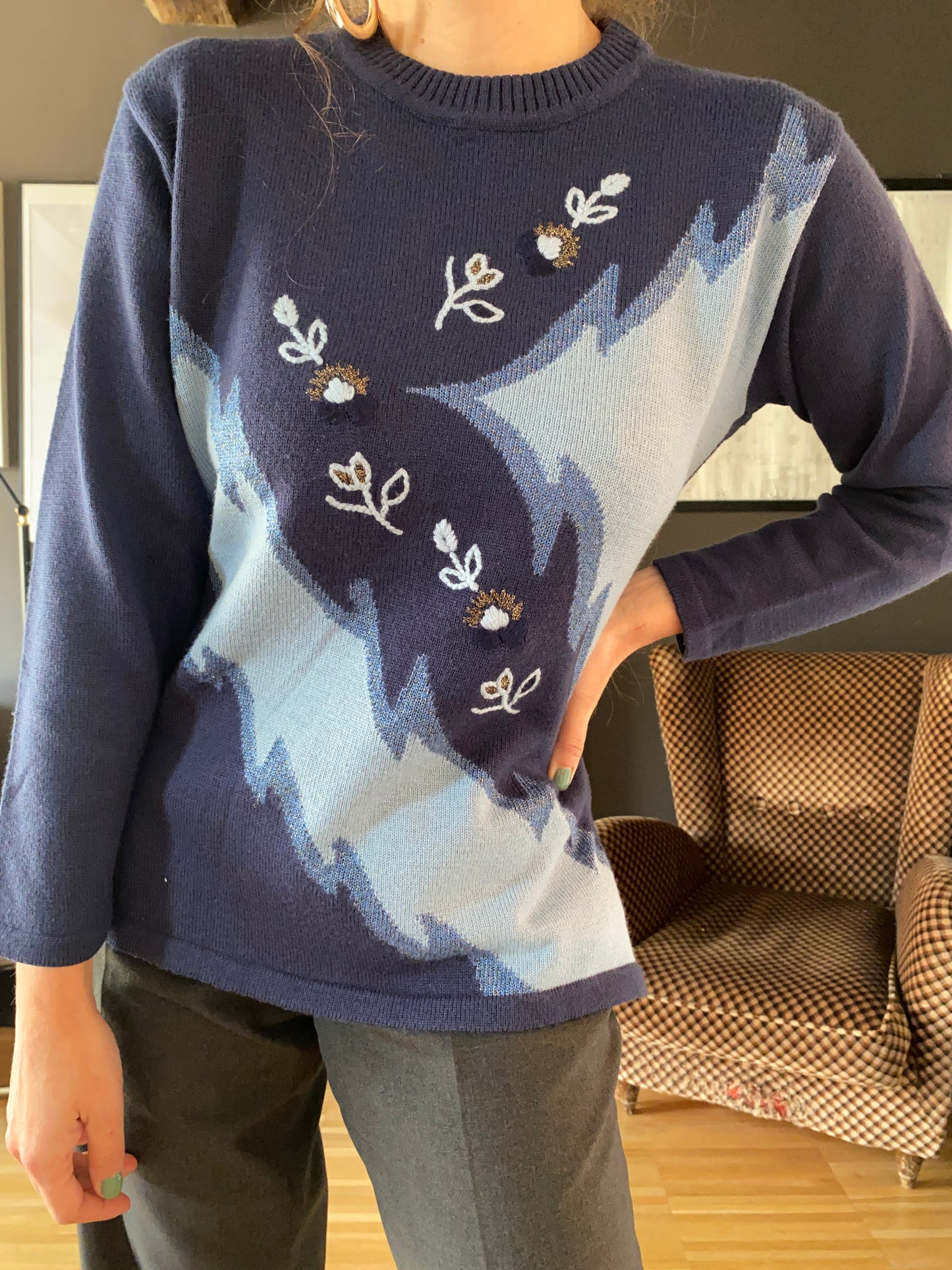 Maglione con ricami lana