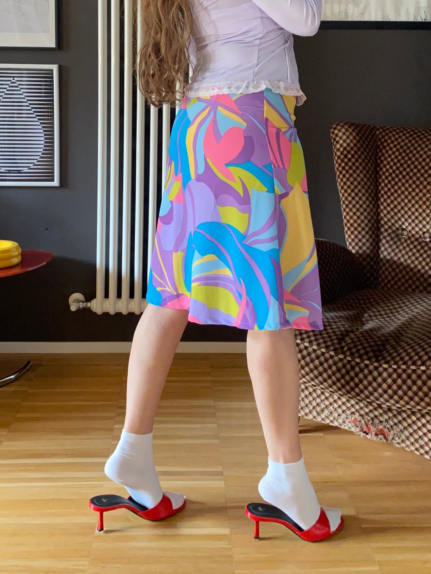 Gonna longuette mesh vita bassa late anni 90