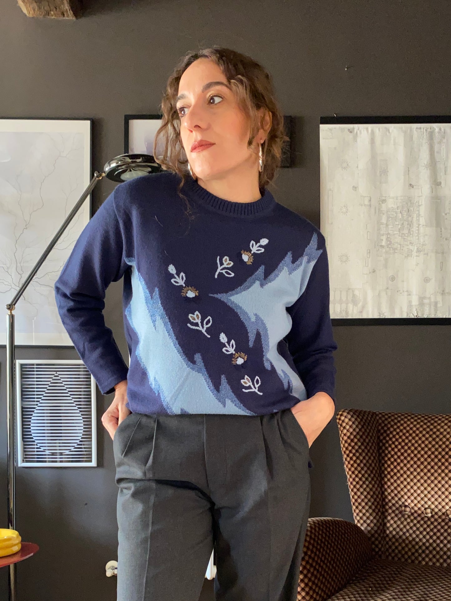 Maglione con ricami lana