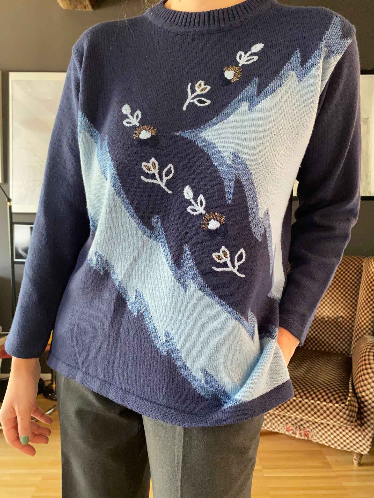 Maglione con ricami lana