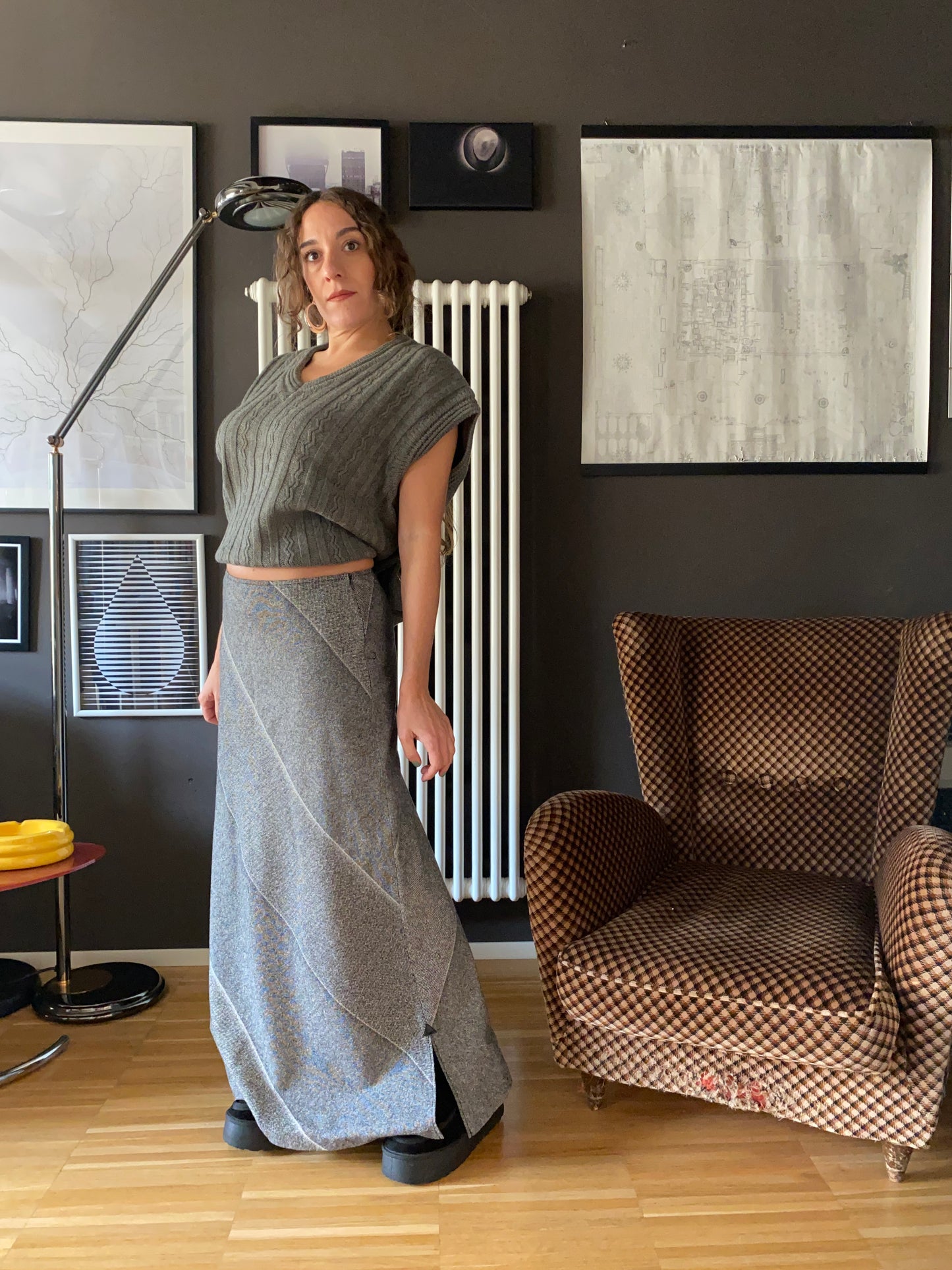 Gonna lunga lana cotone