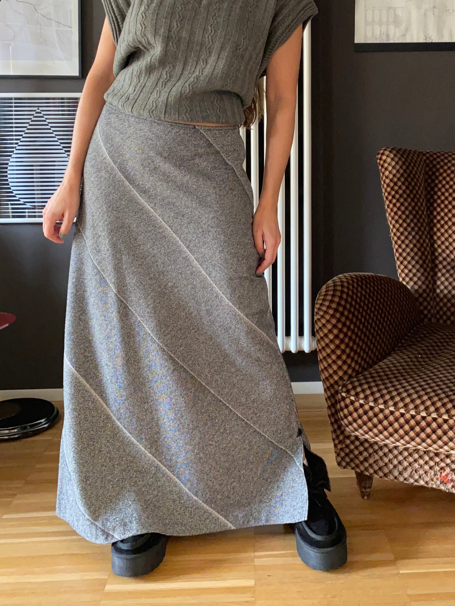 Gonna lunga lana cotone