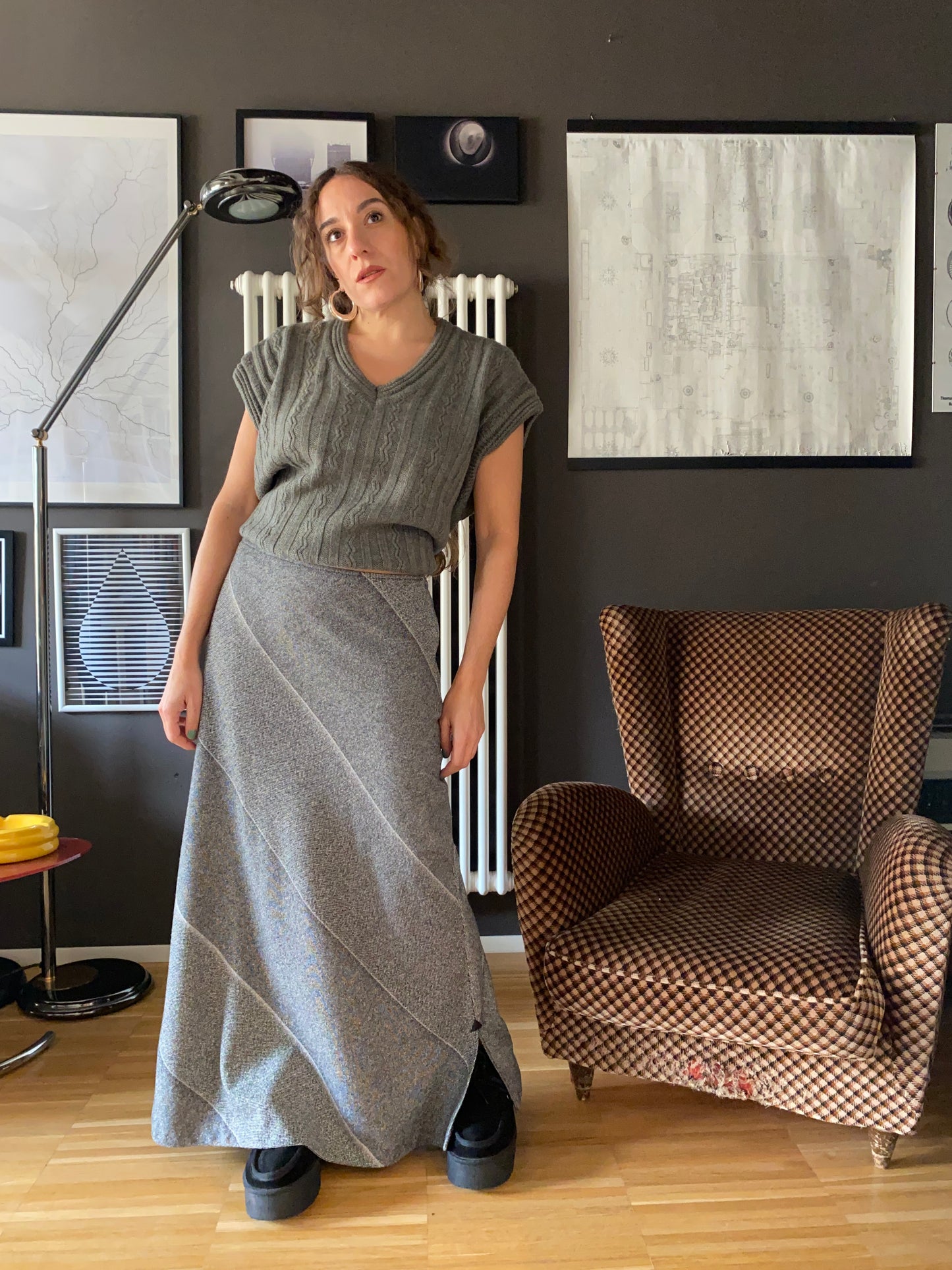 Gonna lunga lana cotone