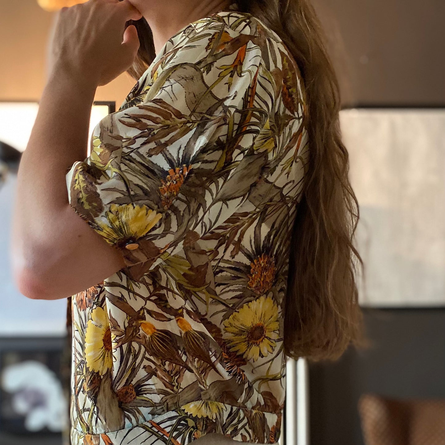 Camicia in seta fantasia