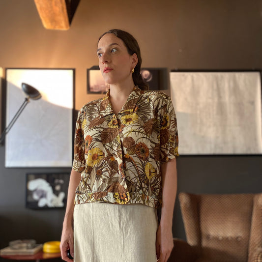 Camicia in seta fantasia